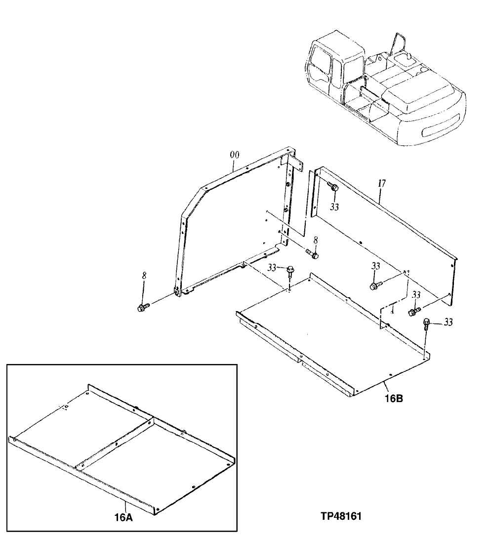 Схема запчастей John Deere 92ELC - 175 - Covers 1910 Hood Or Engine Enclosure