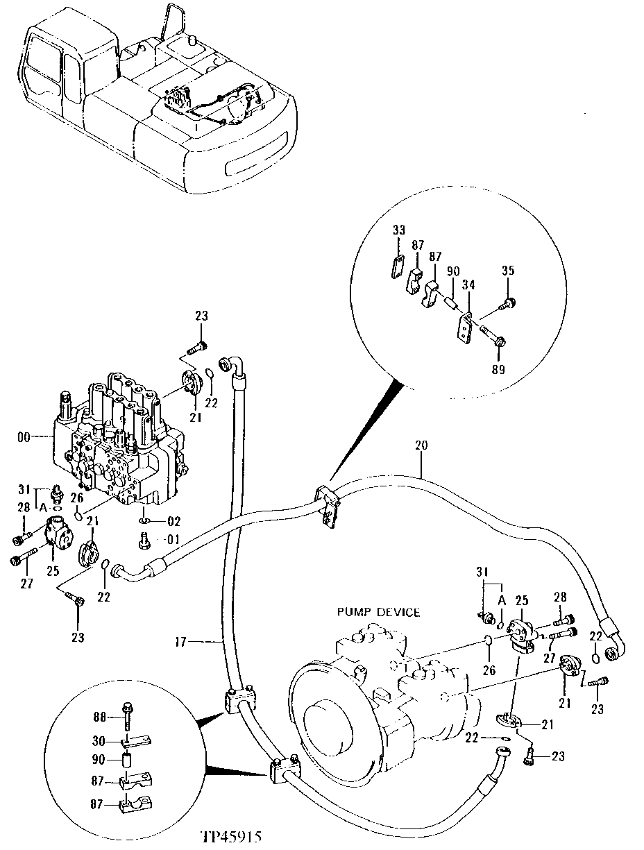 Схема запчастей John Deere 92ELC - 191 - Oil Cooler Line 2160 Vehicle Hydraulics