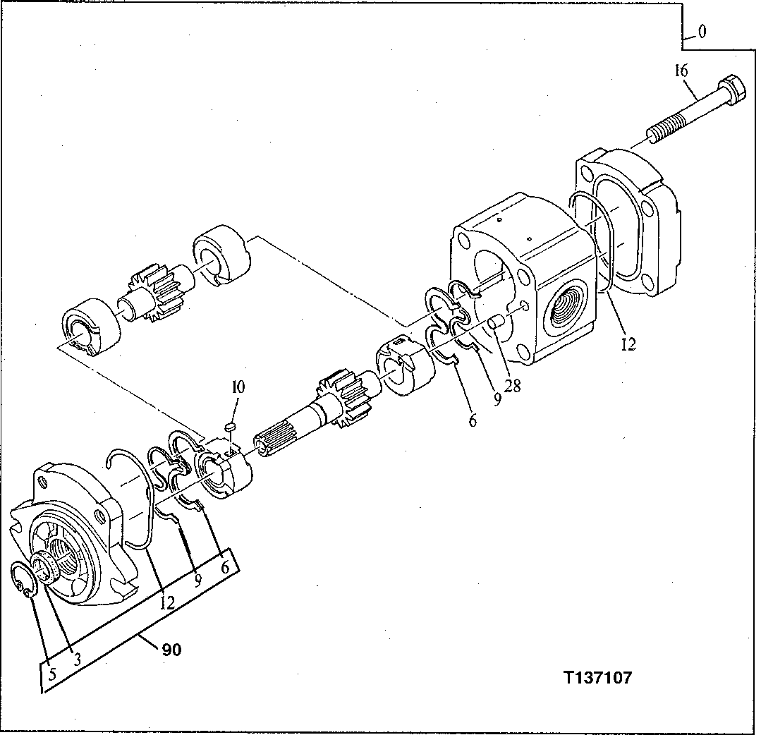 Схема запчастей John Deere 92ELC - 197 - Gear Pump 2160 Vehicle Hydraulics