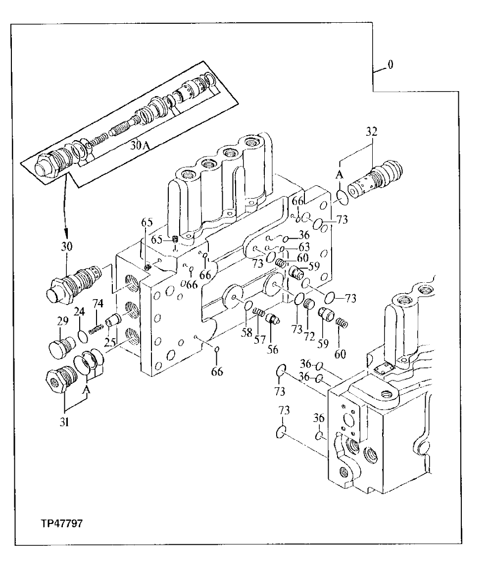 Схема запчастей John Deere 92ELC - 203 - Control Valve Components 2160 Vehicle Hydraulics
