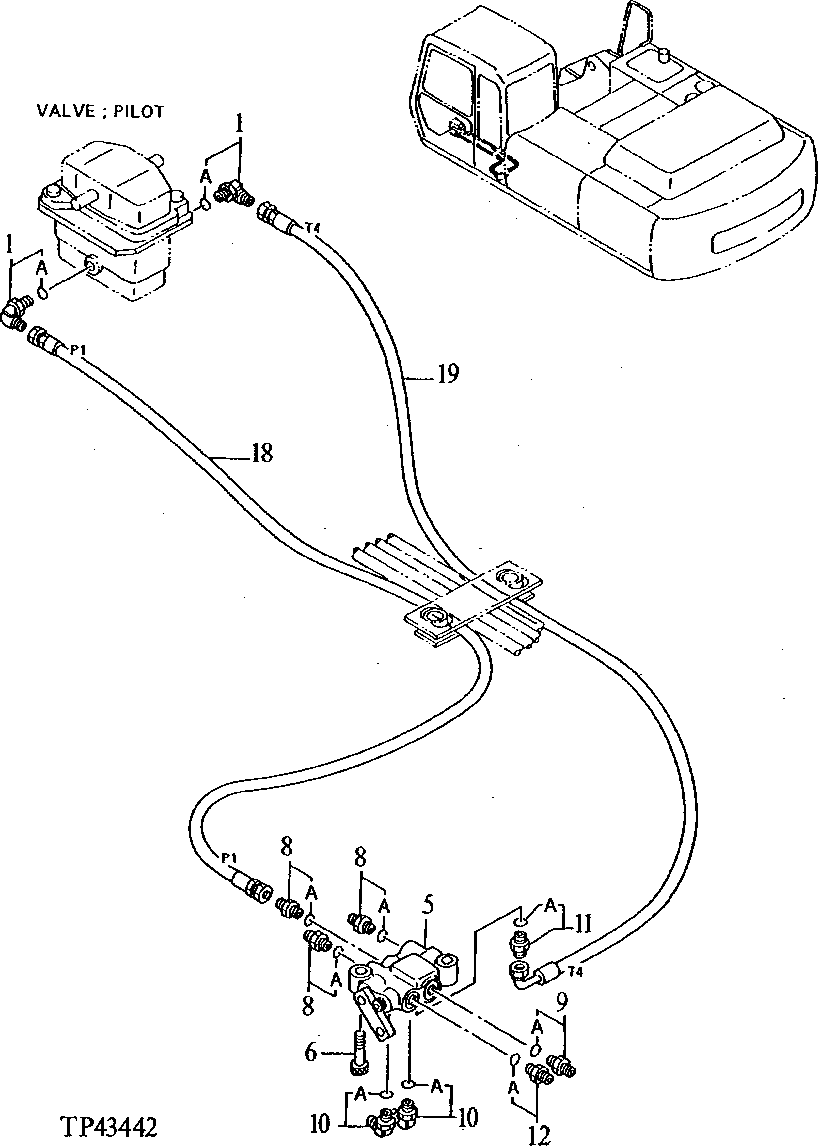 Схема запчастей John Deere 92ELC - 273 - PILOT PIPINGS 3360 Hydraulic System