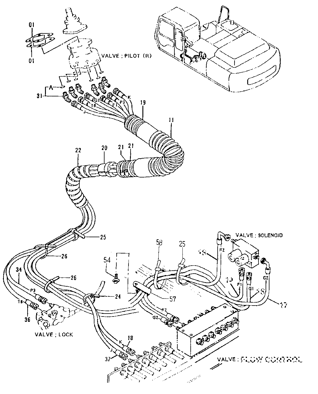 Схема запчастей John Deere 92ELC - 277 - PILOT PIPINGS (011000 - ) 3360 Hydraulic System