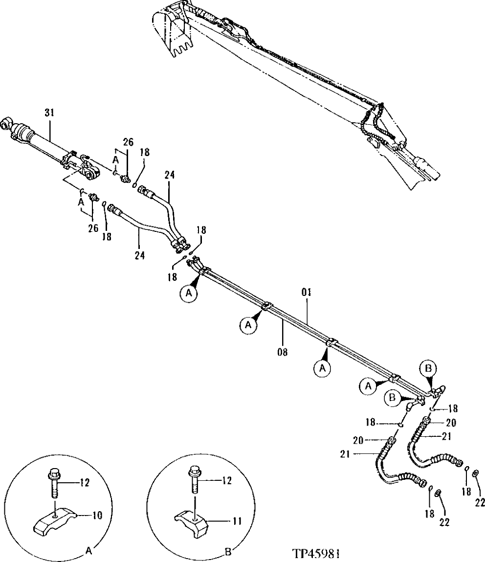 Схема запчастей John Deere 92ELC - 304 - SUPER LONG FRONT PIPINGS (011000 - ) 3360 Hydraulic System