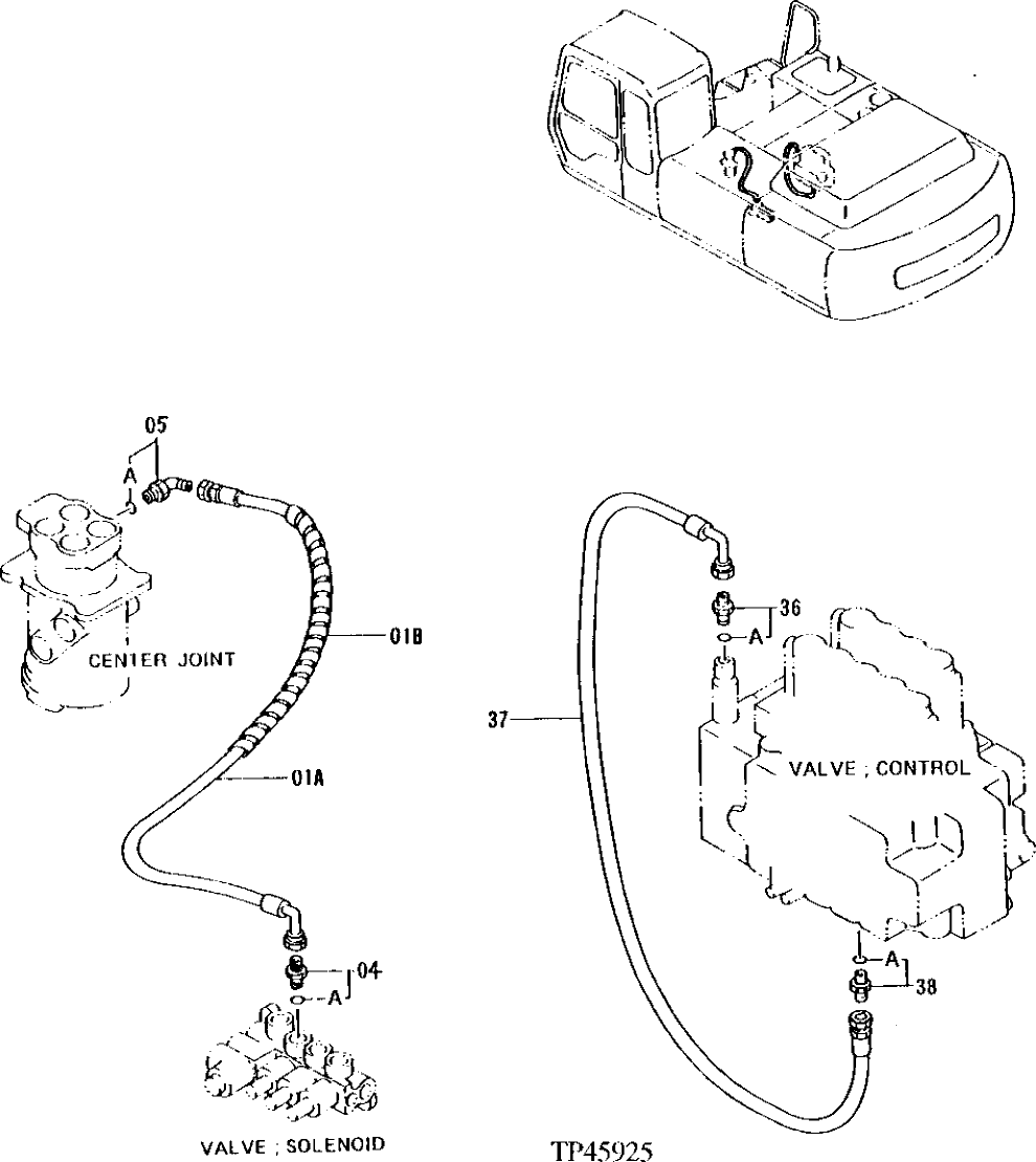 Схема запчастей John Deere 92ELC - 262 - PILOT PIPINGS (011000 - ) 3360 Hydraulic System