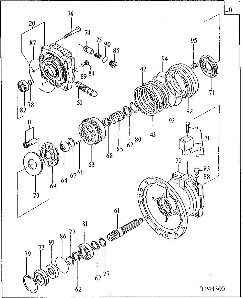 Схема запчастей John Deere 92ELC - 319 - Swing Motor 4360 Hydraulics