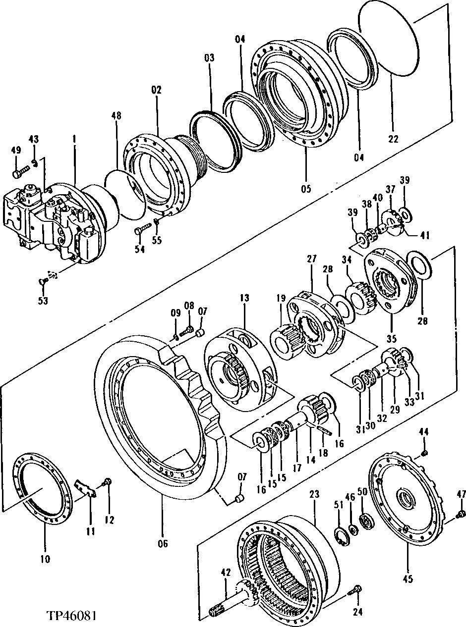 Схема запчастей John Deere 92ELC - 10 - Propel Drive 0260 HYDRAULIC SYSTEM
