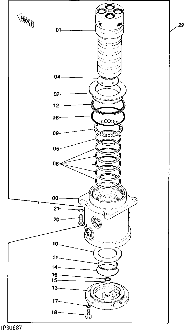 Схема запчастей John Deere 92ELC - 15 - Rotary Manifold 0260 HYDRAULIC SYSTEM