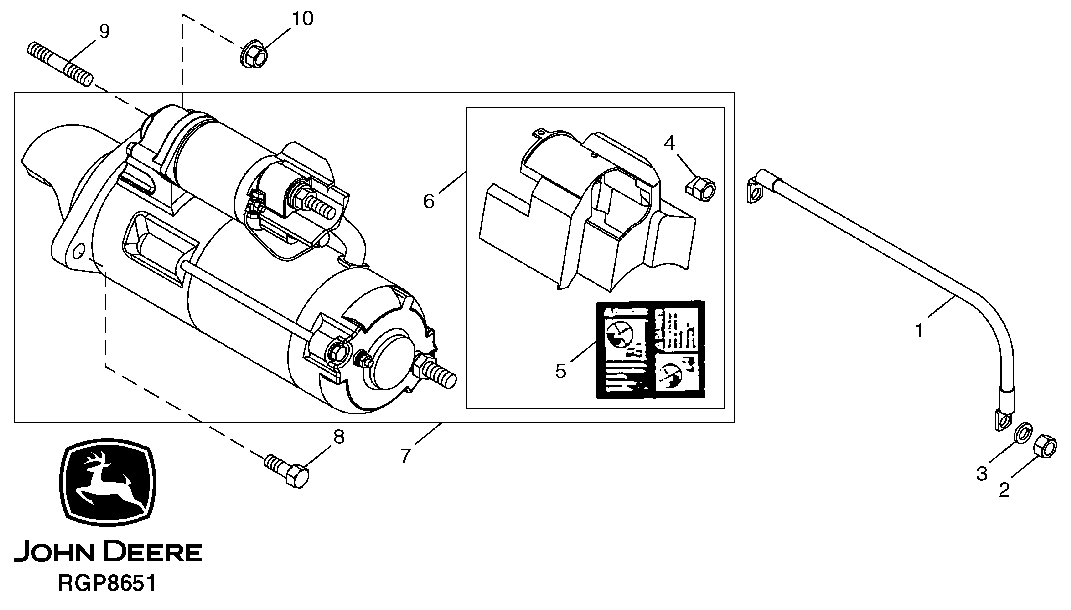 Схема запчастей John Deere 92ELC - 66 - Starting Motor (24V Denso) 0422 Starting Motor And Fastenings 6101AT010 6101AT010