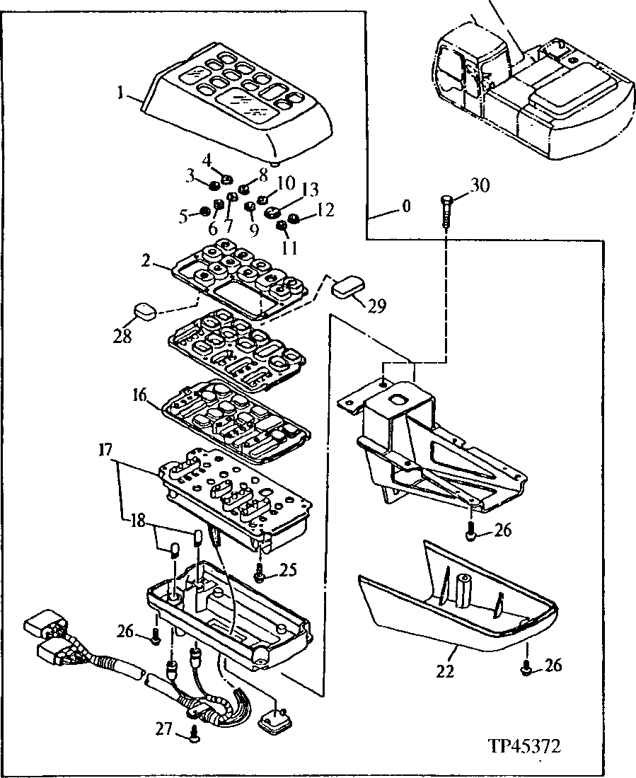 Схема запчастей John Deere 92ELC - 99 - Switch Box 1674 Wiring Harness And Switches