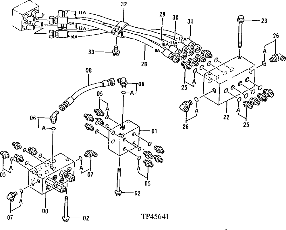 Схема запчастей John Deere 92ELC - 202 - PILOT PIPINGS 2160 Vehicle Hydraulics
