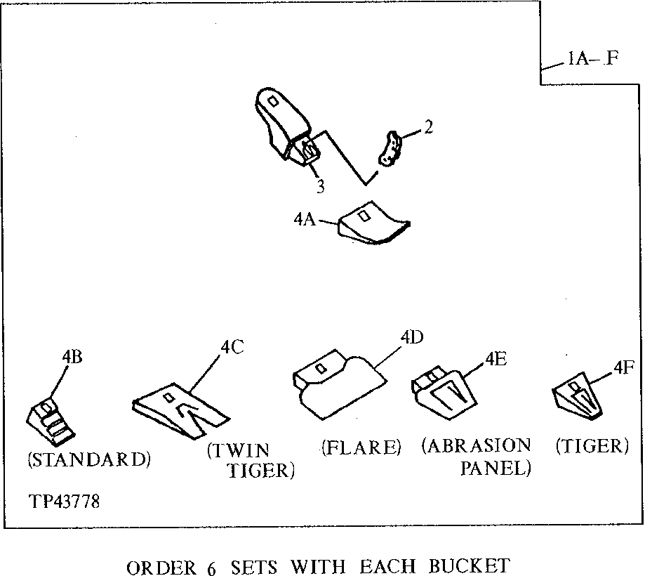 Схема запчастей John Deere 92ELC - 226 - TRUCK LOADING BUCKET TOOTH ASSEMBLY 3302 BUCKETS, TEETH, SHANKS AND SIDECUTTERS