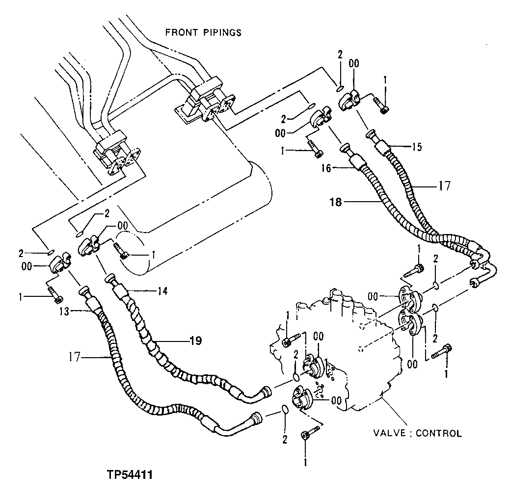 Схема запчастей John Deere 92ELC - 260 - MAIN PIPINGS 3360 HYDRAULIC SYSTEM