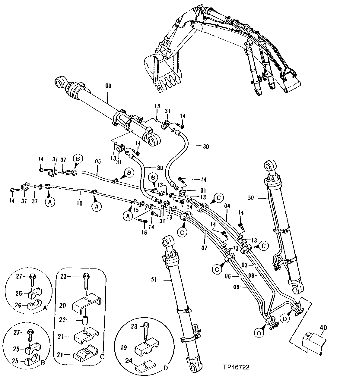 Схема запчастей John Deere 92ELC - 263 - FRONT PIPINGS 3360 HYDRAULIC SYSTEM