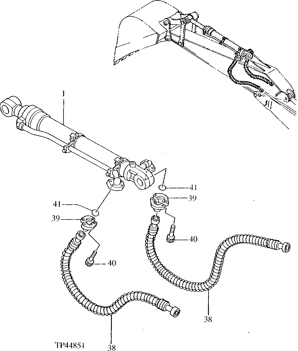 Схема запчастей John Deere 92ELC - 265 - FRONT PIPINGS FOR STANDARD ARM 3360 HYDRAULIC SYSTEM