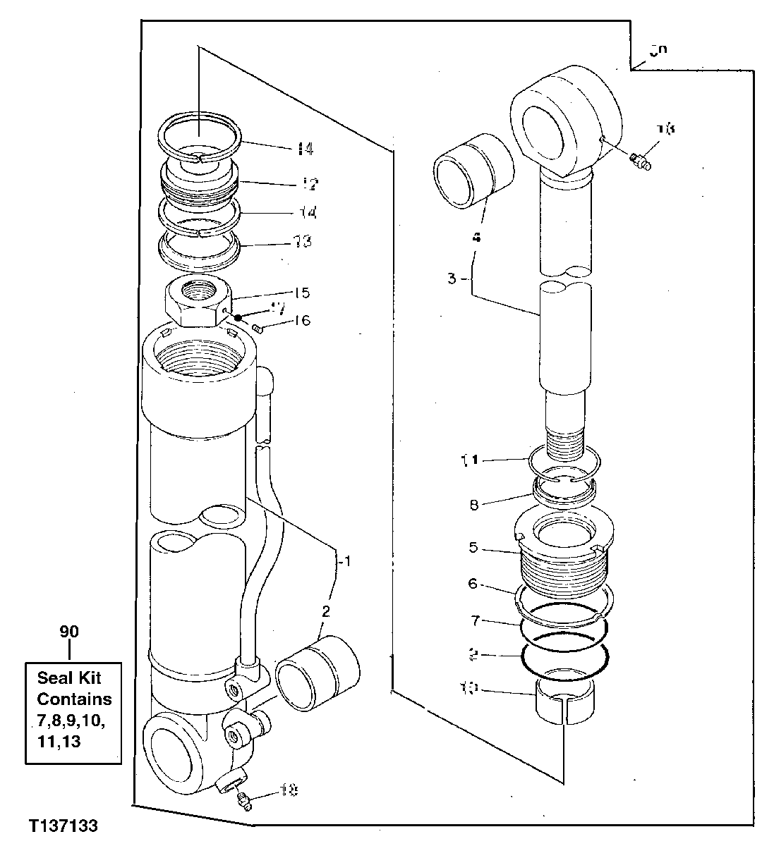 Схема запчастей John Deere 92ELC - 279 - Counterweight Removal Cylinder 3360 HYDRAULIC SYSTEM