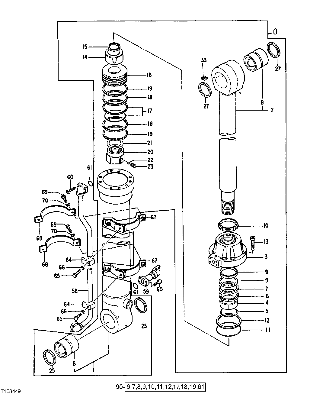 Схема запчастей John Deere 92ELC - 289 - Bucket Cylinder 3360 HYDRAULIC SYSTEM