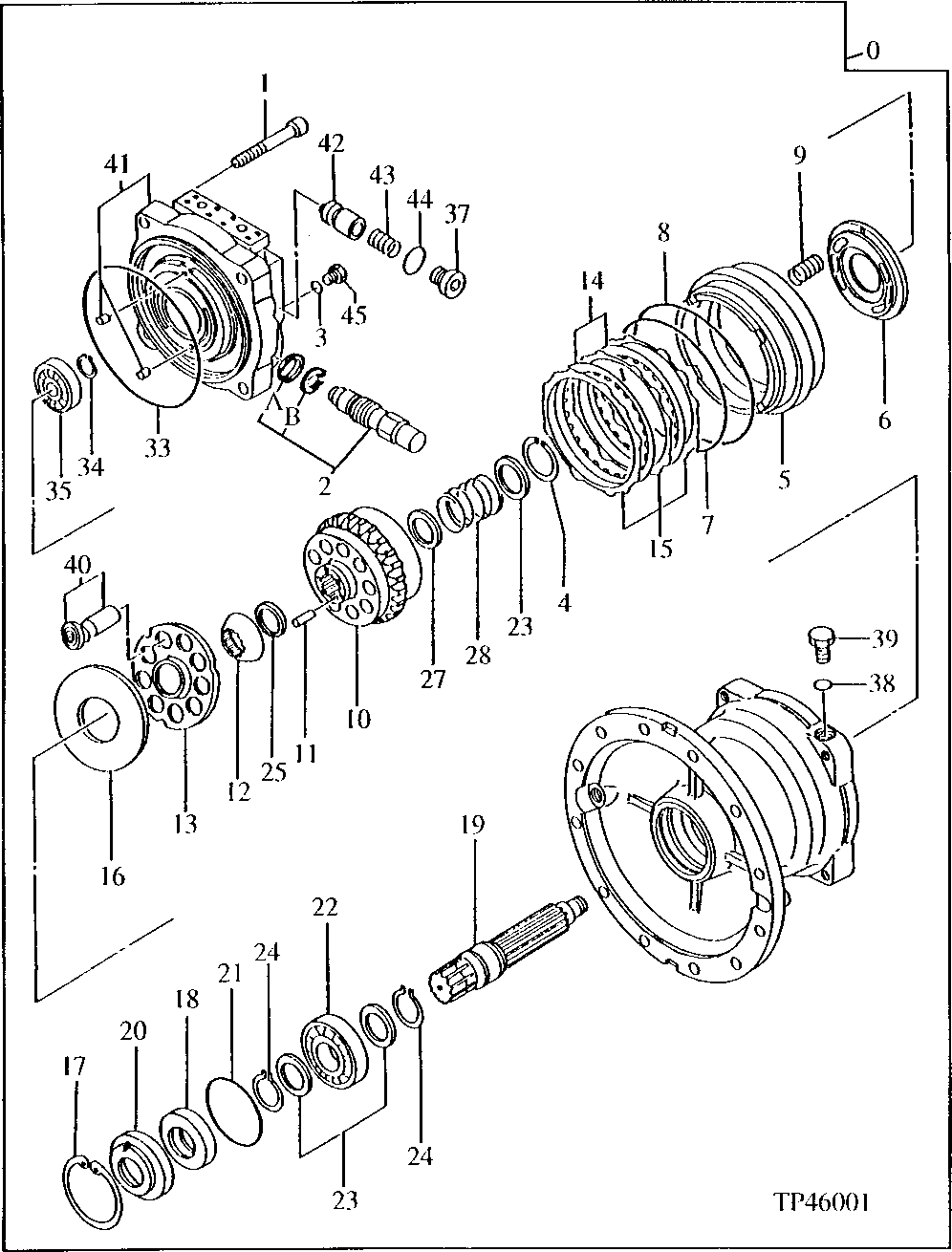 Схема запчастей John Deere 92ELC - 319 - Swing Motor 4360 Hydraulics