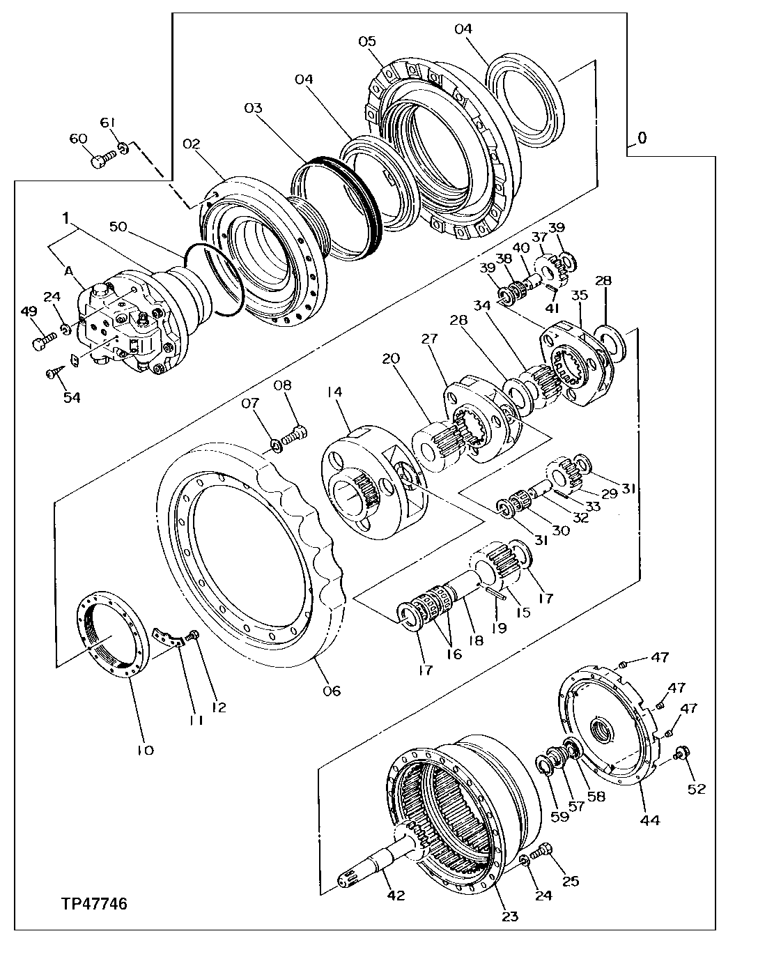 Схема запчастей John Deere 92DLC - 8 - Travel Device 0260 HYDRAULIC SYSTEM