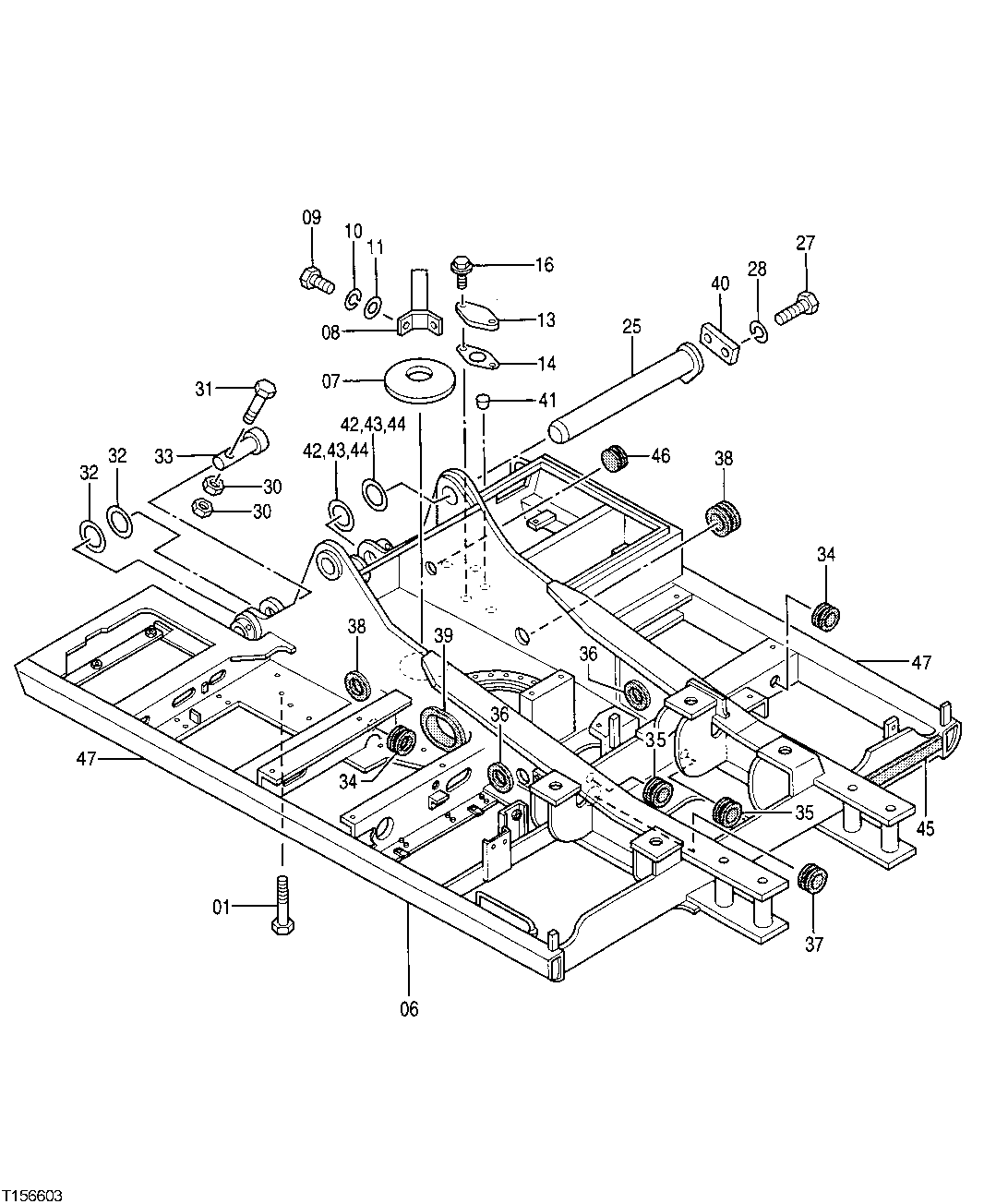 Схема запчастей John Deere 92DLC - 100 - Frame 1740 Frame Installation
