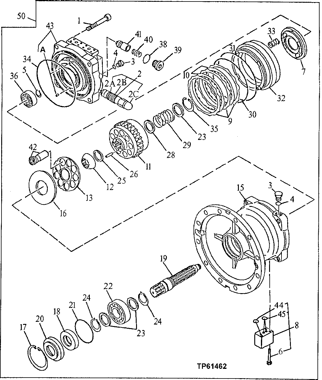 Схема запчастей John Deere 92DLC - 210 - Swing Motor 4360 HYDRAULIC SYSTEM