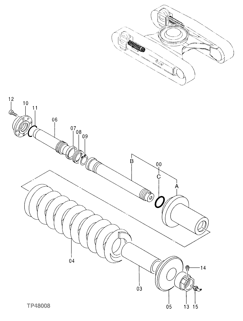 Схема запчастей John Deere 00LC - 3 - ADJUSTER (SERIAL NO. -500002) ( - 500002) 0130 TRACK SYSTEMS