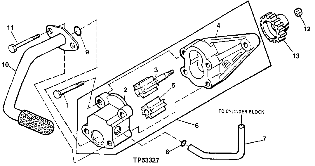 Схема запчастей John Deere 00LC - 39 - ENGINE OIL PUMP (071872 - ) 0407A OILING SYSTEM PE6068TT051 PE6068TT051