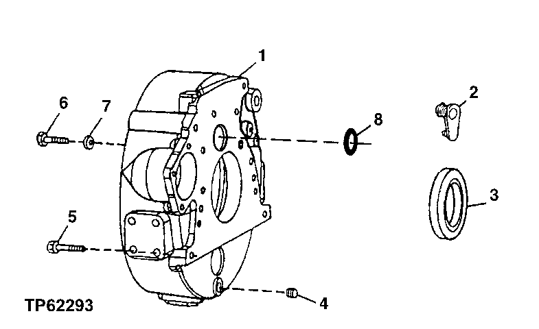 Схема запчастей John Deere 00LC - 119 - ENGINE FLYWHEEL HOUSING ( - 830633) 0433B Flywheel, Housing & Fastenings T06068TT051 T06068TT051