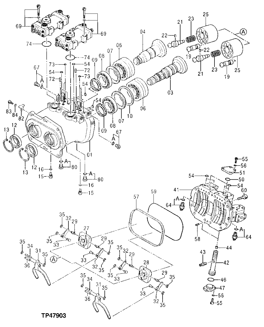 Схема запчастей John Deere 00LC - 241 - Pump Unit 2160 VEHICLE HYDRAULICS