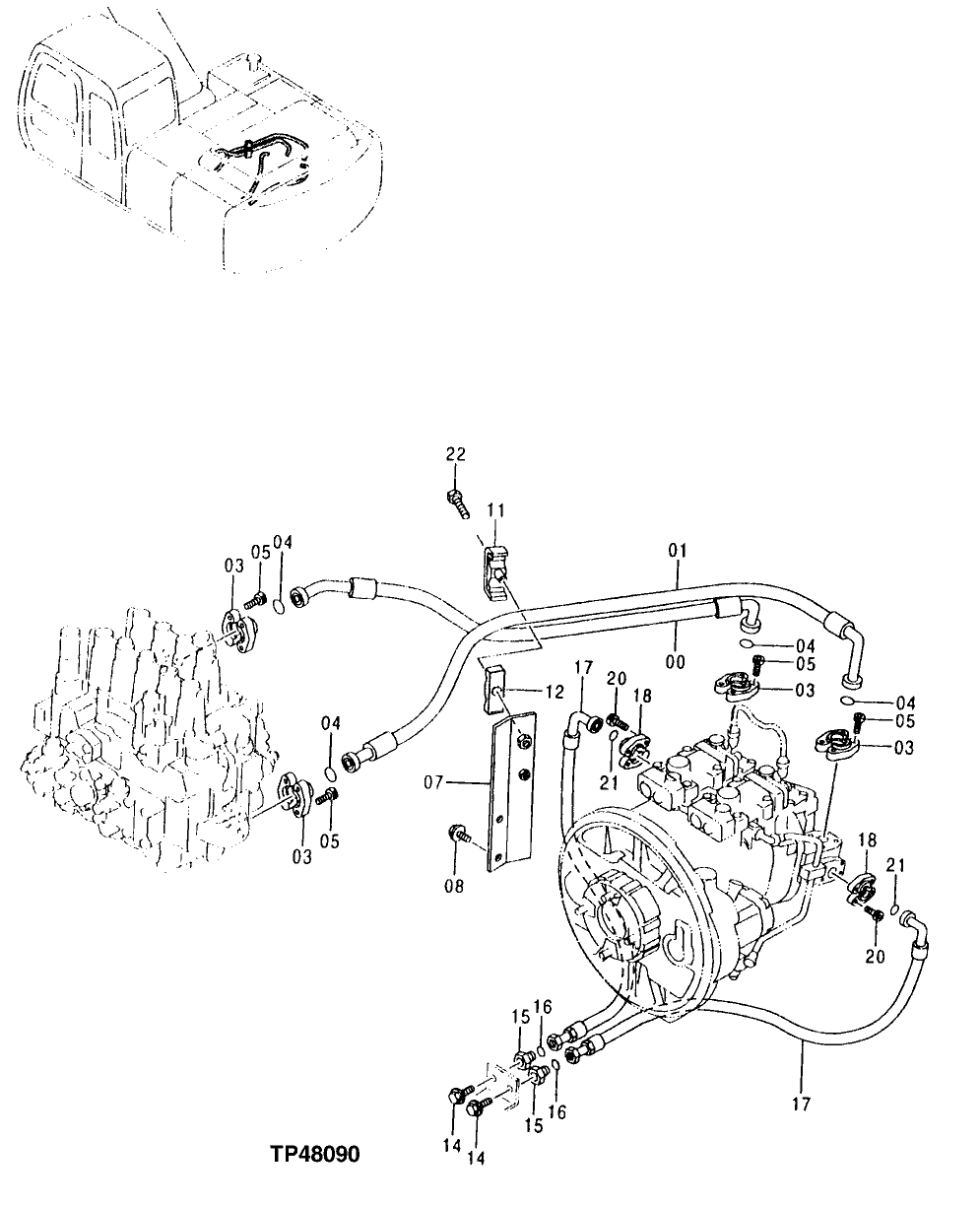 Схема запчастей John Deere 00LC - 246 - DELIVERY PIPINGS 2160 VEHICLE HYDRAULICS