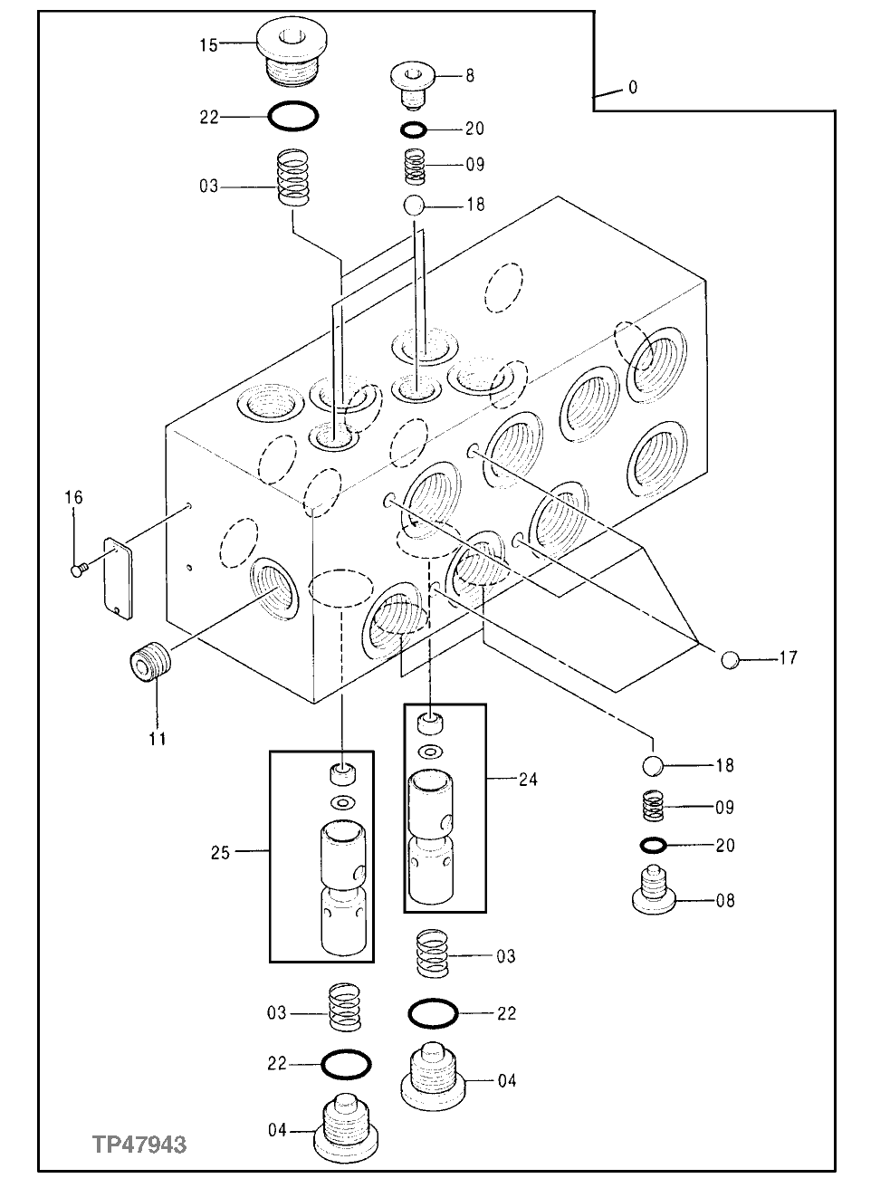 Схема запчастей John Deere 00LC - 339 - FLOW CONTROL VALVE 3360 HYDRAULIC SYSTEM