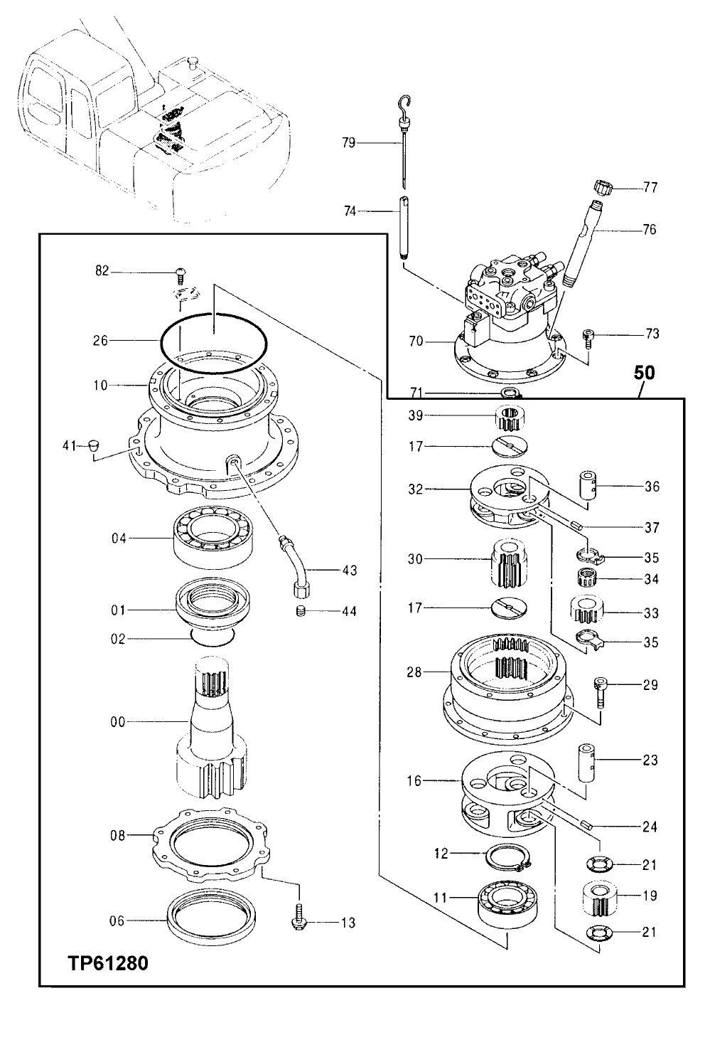 Схема запчастей John Deere 00LC - 367 - SWING DEVICE 4360 HYDRAULICS