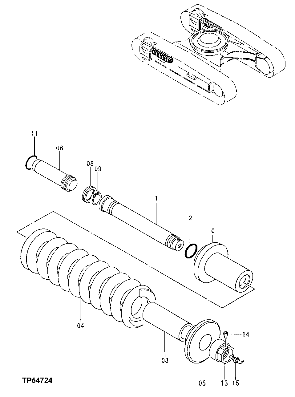 Схема запчастей John Deere 20 - 5 - ADJUSTER (STEEL TRACK) (030067 - 031437) 0130 Track Systems
