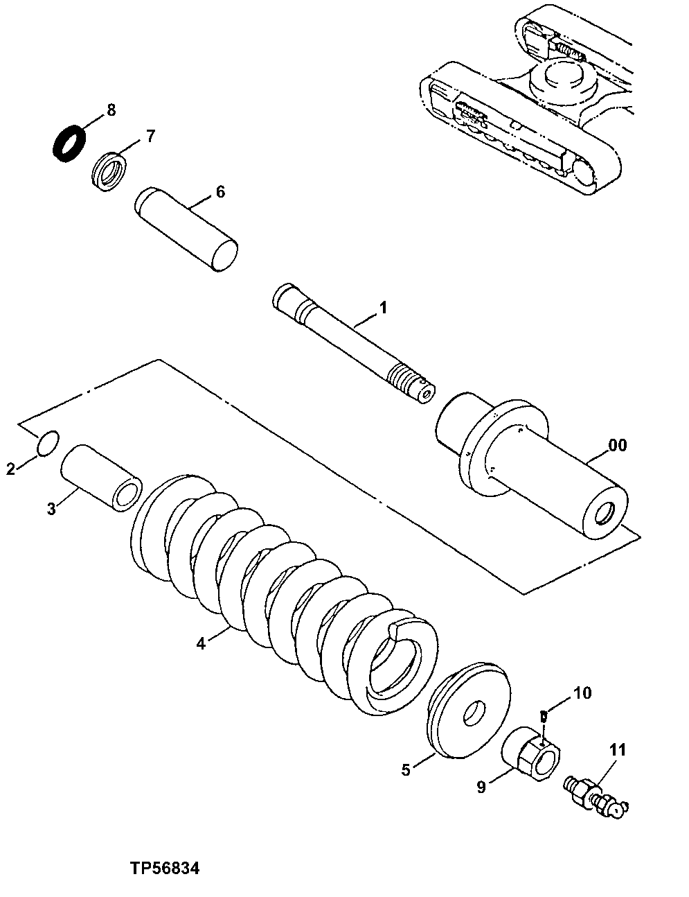 Схема запчастей John Deere 20 - 6 - ADJUSTER (STEEL TRACK) (031438 - ) 0130 Track Systems