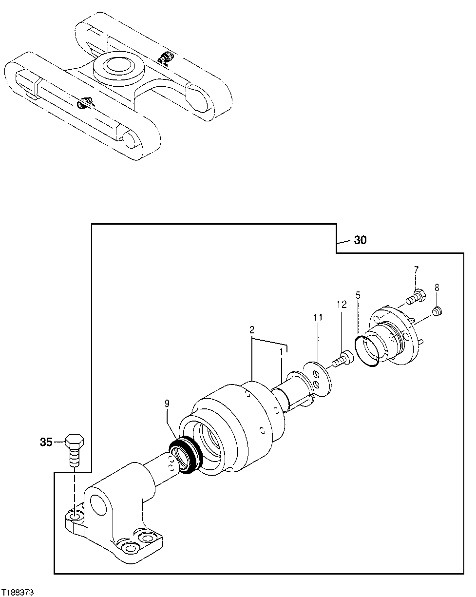 Схема запчастей John Deere 20 - 8 - Upper Roller 0130 Track Systems