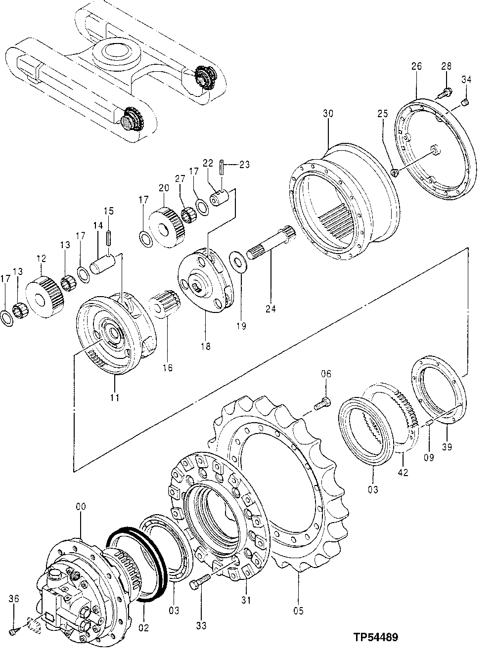 Схема запчастей John Deere 20 - 20 - Travel Device 0260 HYDRAULIC SYSTEM