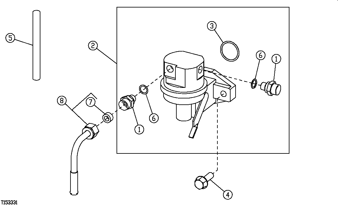 Схема запчастей John Deere 20 - 60 - FUEL TRANSFER PUMP 0400A Engine 4045HP051-RE508144 4045HP051