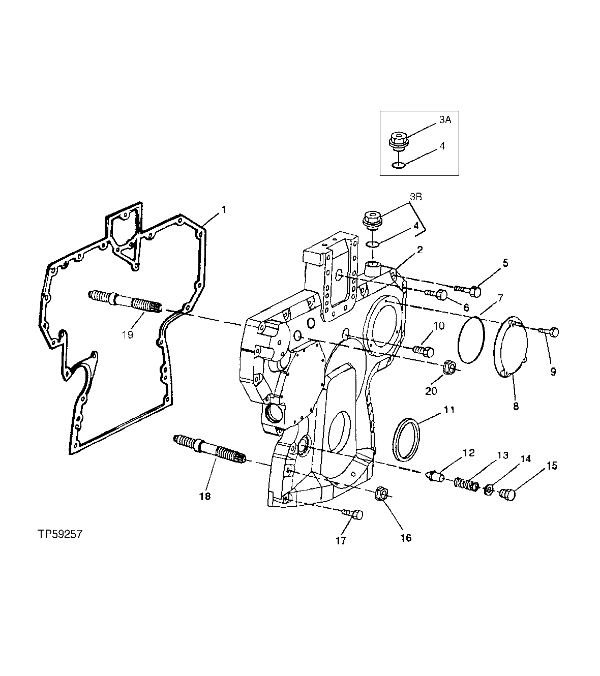 Схема запчастей John Deere 20 - 78 - TIMING GEAR COVER (ESN -804732) ( - 804732) 0400B Engine T04045TT052 ( - 804732) T04045TT052