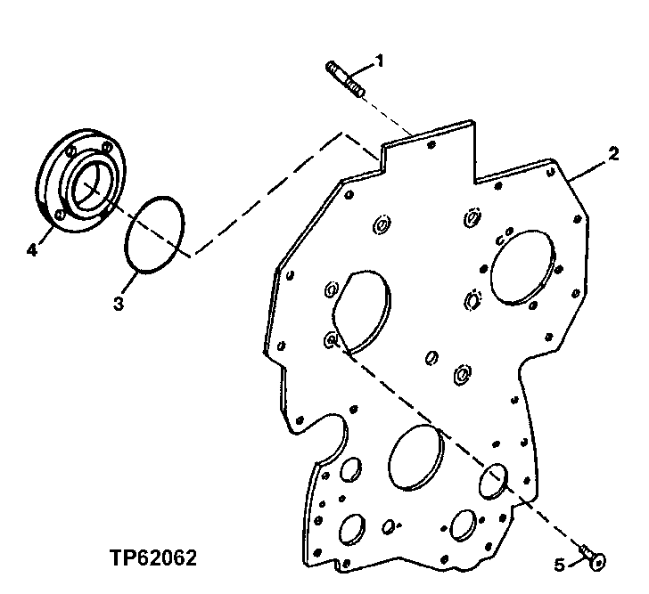 Схема запчастей John Deere 20 - 81 - Engine Front Plate 0400B Engine T04045TT052 ( - 804732) T04045TT052