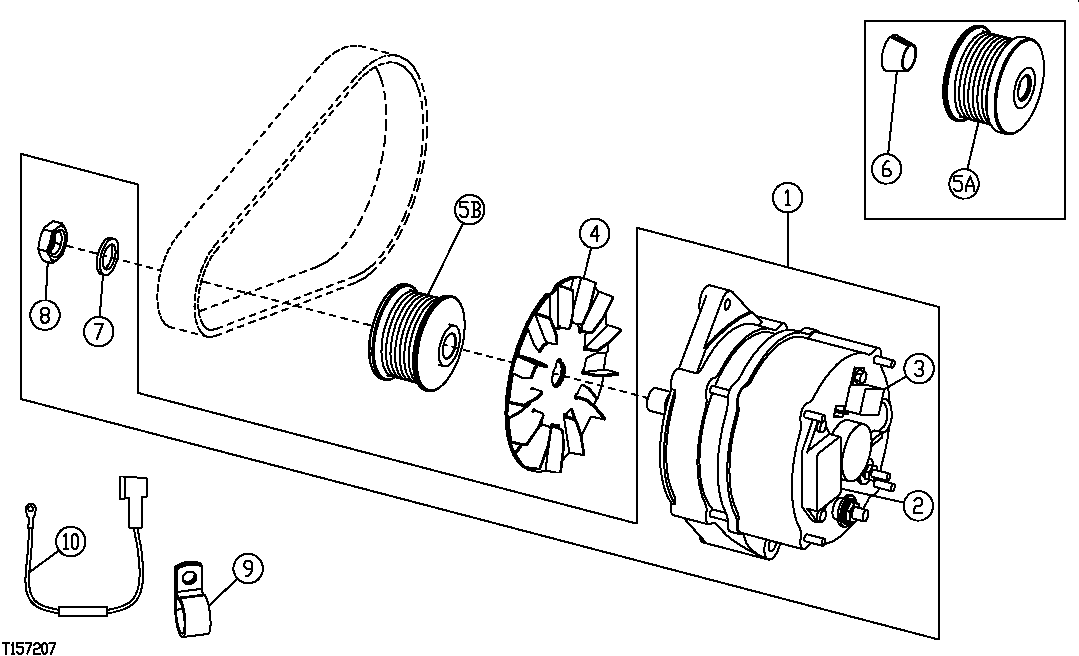 Схема запчастей John Deere 20 - 194 - ALTERNATOR,REGULATOR AND PULLEY T04045TT052( -804732) 1672 ALTERNATOR, REGULATOR AND CHARGING SYSTEM WIRING