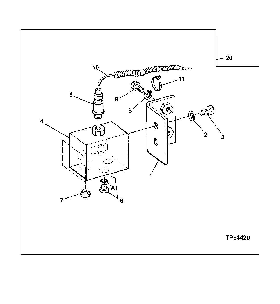 Схема запчастей John Deere 20 - 196 - Attachment Mode Kit (24V To 12V) 1674 Wiring Harness And Switches