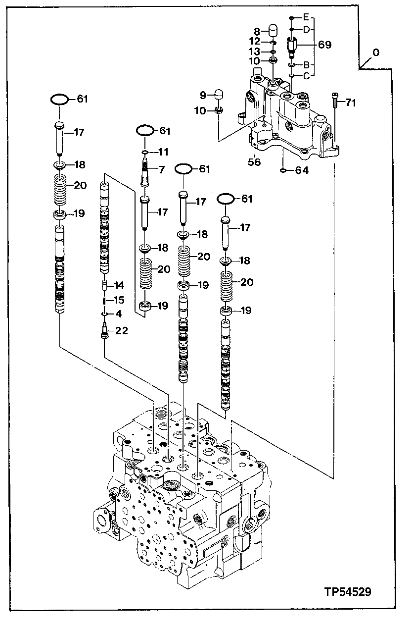 Схема запчастей John Deere 20 - 323 - Control Valve 3360 HYDRAULIC SYSTEM