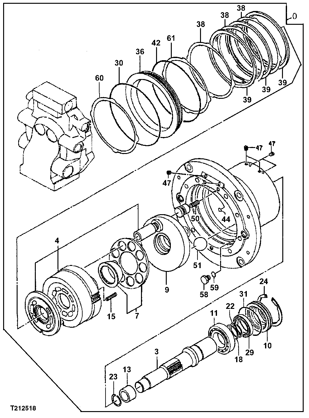 Схема запчастей John Deere 50LC - 10 - Travel Motor 0260 Hydraulic System