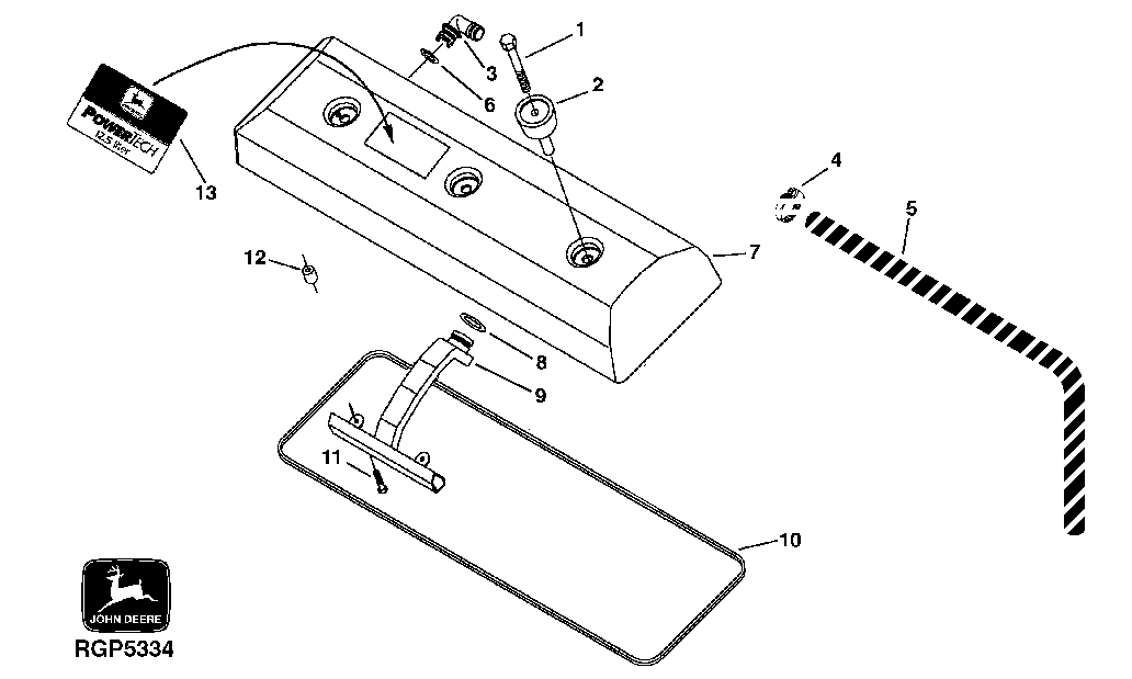 Схема запчастей John Deere 50LC - 24 - Rocker Arm Cover 0402 Camshaft And Valve Actuating Means 6101AT010 6101AT010