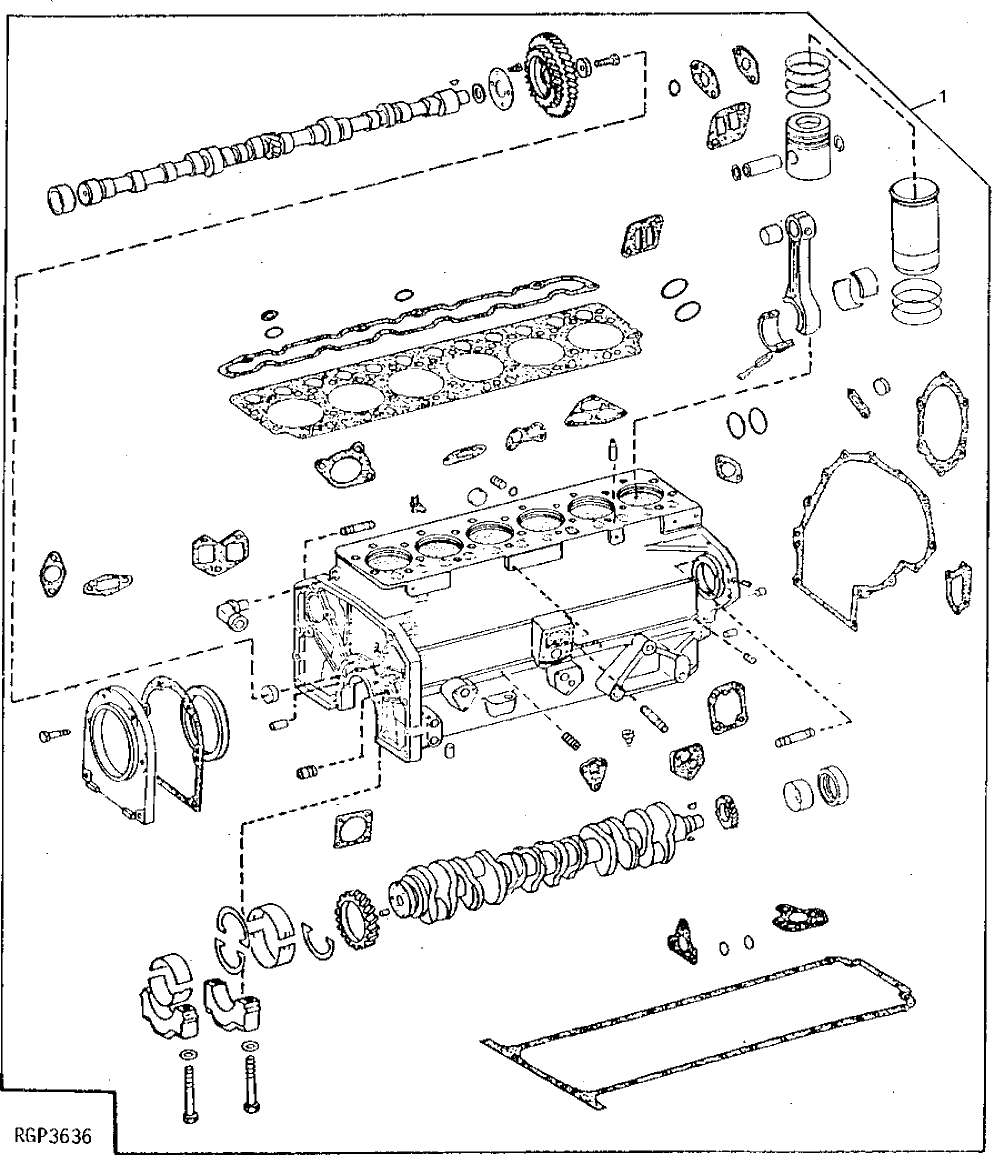 Схема запчастей John Deere 50LC - 28 - Engine Short Block 0404 Cylinder Block 6101AT010 6101AT010