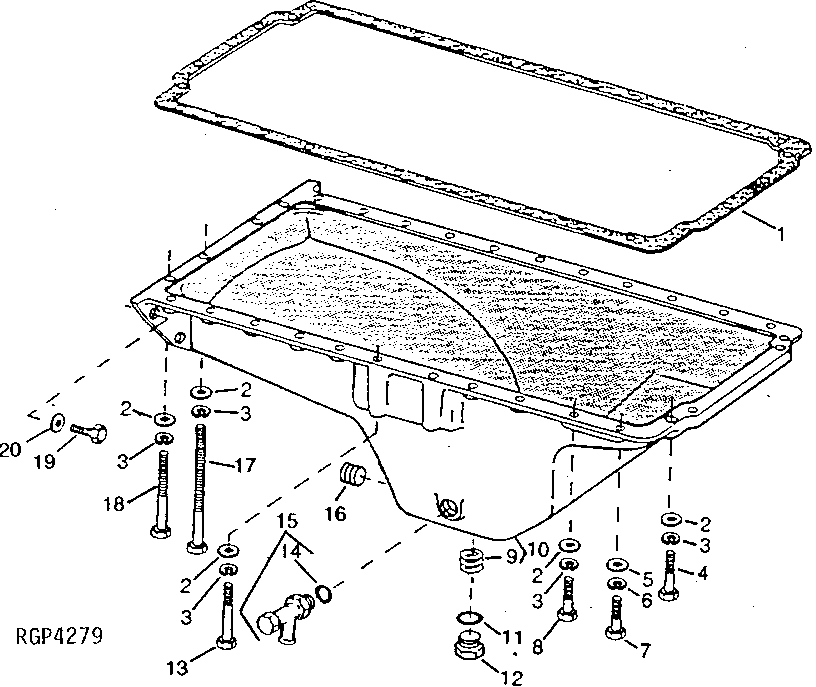 Схема запчастей John Deere 50LC - 35 - Oil Pan 0407 Engine Oiling System 6101AT010 6101AT010