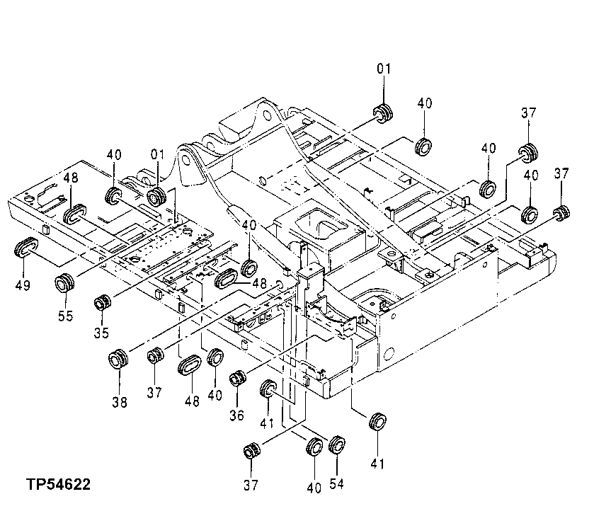 Схема запчастей John Deere 50LC - 115 - Main Frame 1740 Frame Installation