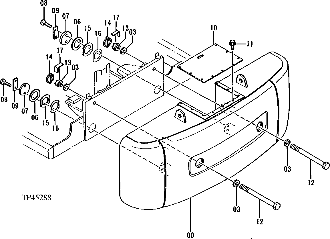 Схема запчастей John Deere 50LC - 116 - Counterweight 1740 Frame Installation