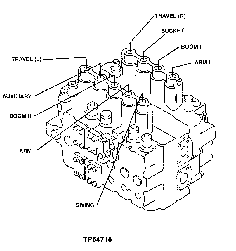 Схема запчастей John Deere 50LC - 194 - Control Valve 2162 Hydraulic Selective Control & Load Holding Valves
