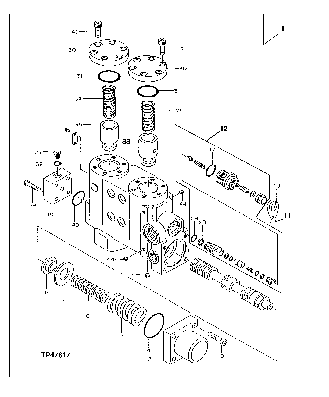 Схема запчастей John Deere 50LC - 206 - ARM BOTTOM LOAD LOWERING HOLDING VALVE 2162 Hydraulic Selective Control & Load Holding Valves