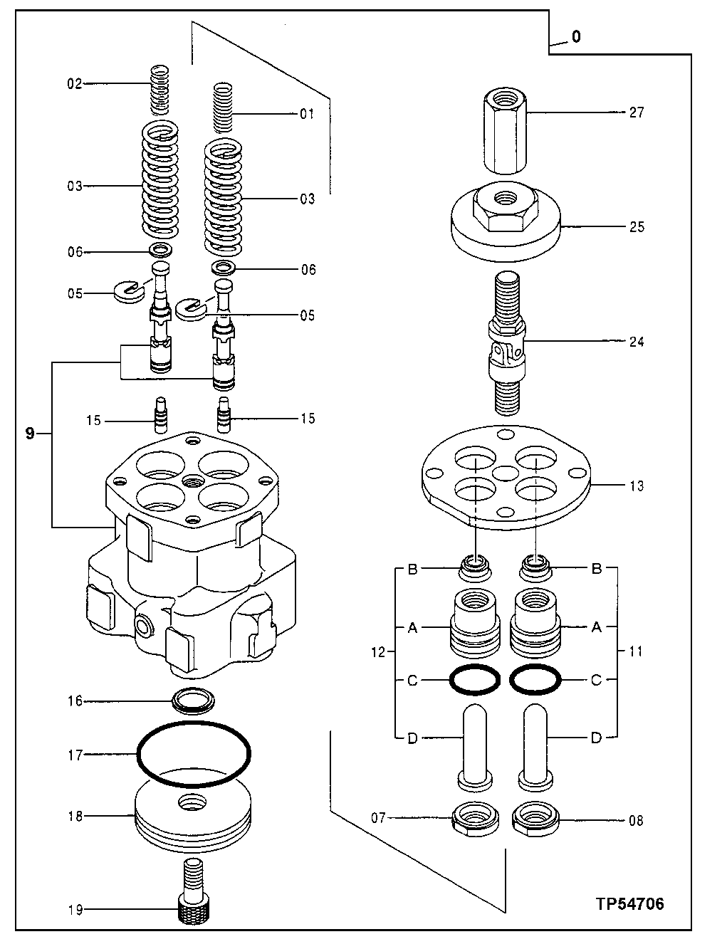 Схема запчастей John Deere 50LC - 237 - Pilot Valve 3315 Control Linkage